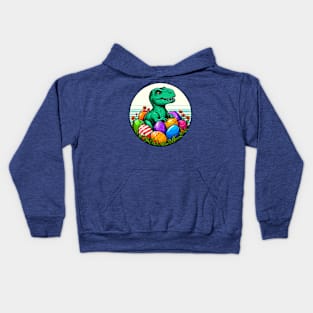 Easter Velociraptor Among Some Eggs Kids Hoodie